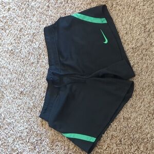 Nike Black Shorts with Vibrant Green Details